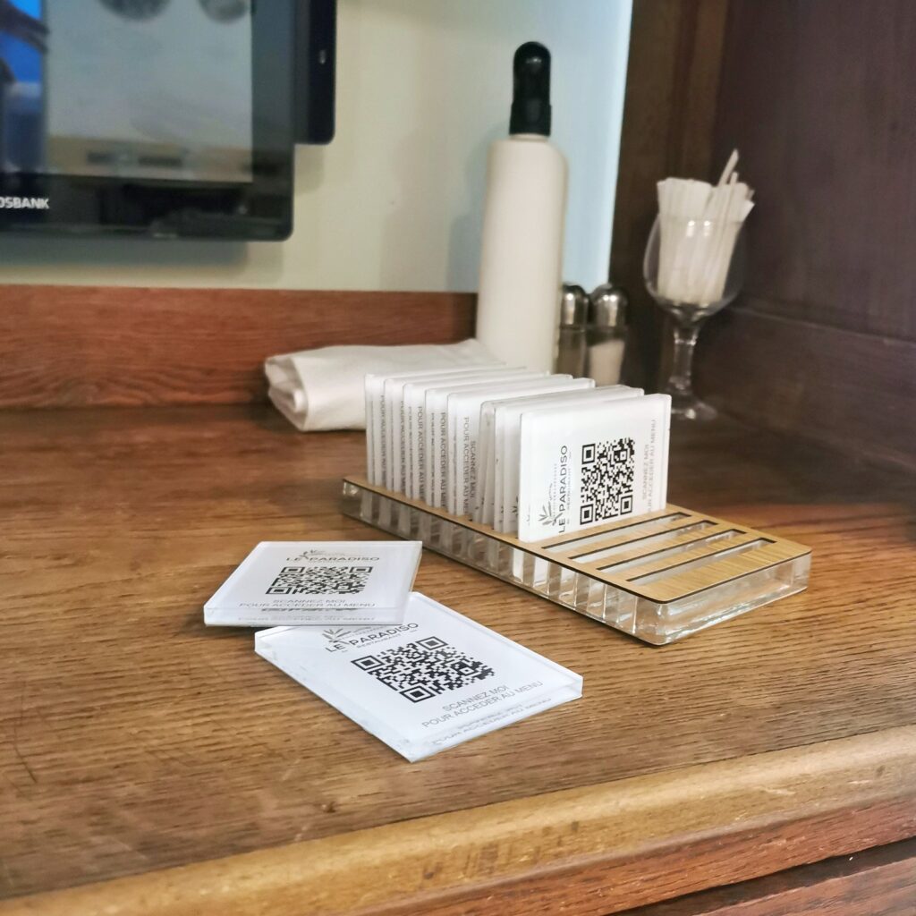 Plaquettes menu QR code